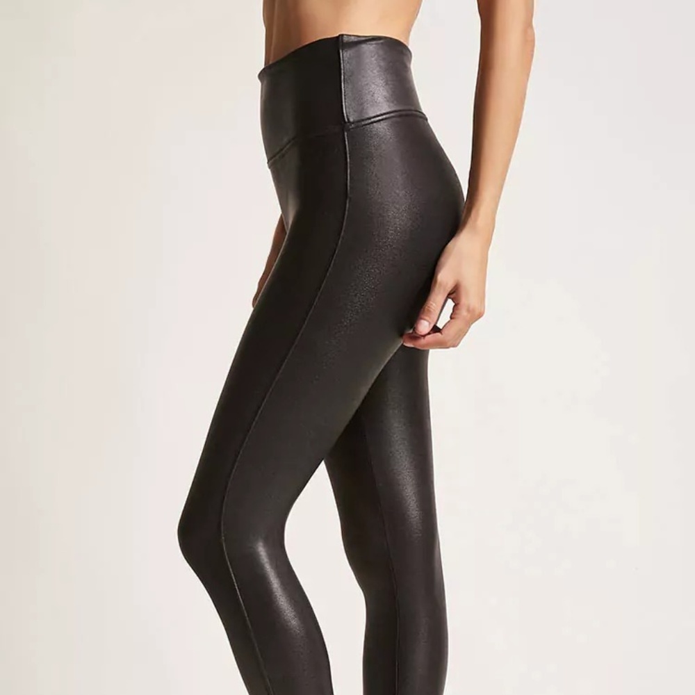 Spanx Black Faux Leather Leggings - XS